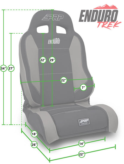 PRP 03-06 Jeep Wrangler TJ Enduro Elite Suspension Seat Trek Edition - Gray (Pair)