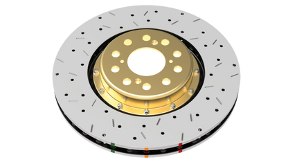 DBA 09+ Nissan GTR R-35 Front Drilled & Slotted 5000 Series 2 Piece Rotor Assembled w/ Black Hat (Av