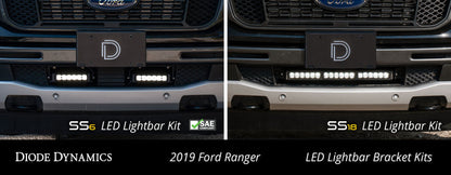 Diode Dynamics 19-21 Ford Ranger SS6 LED Lightbar Kit - Amber Wide