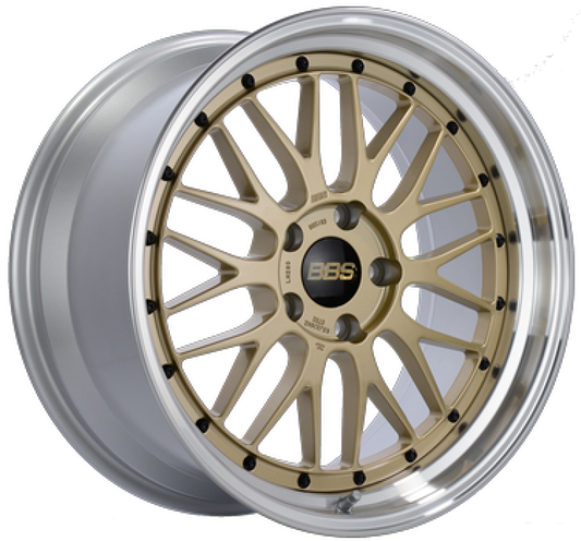 BBS LM 19x8.5 5x112 ET32 PFS Gold Center Diamond-Cut Rim Wheel PFS/Clip Req