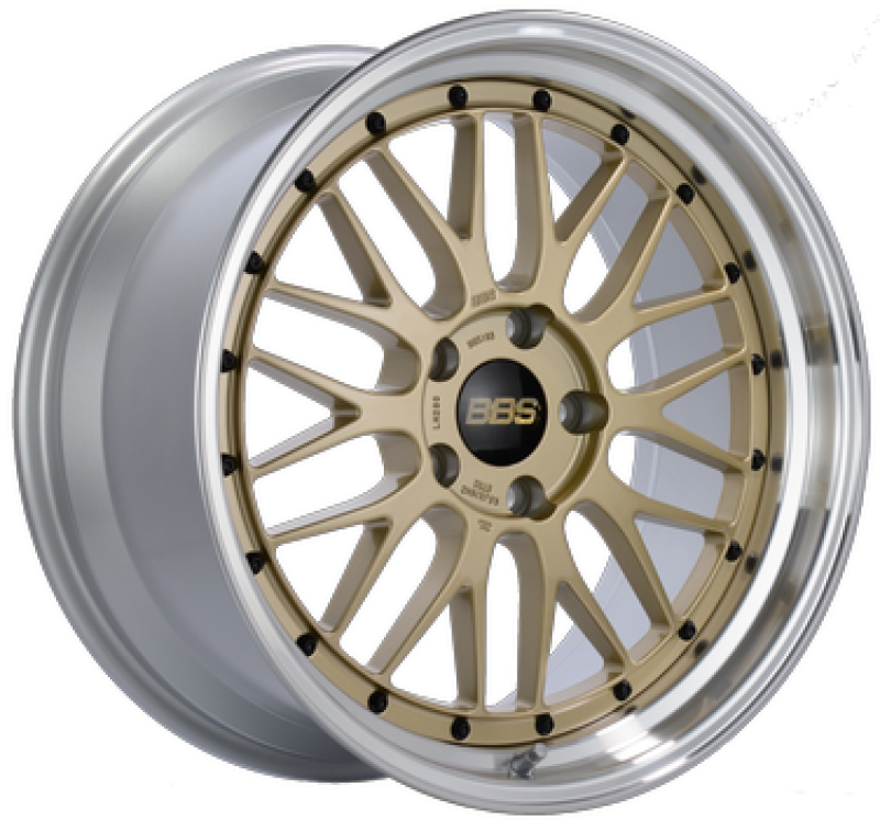 BBS LM 19x11 5x112 ET35 Diamond Gold Center Diamond Cut Lip Wheel 82mm PFS/Clip Required