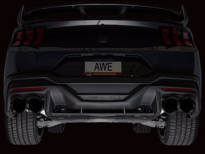 AWE 2024 Ford Mustang Dark Horse S650 RWD Track Edition Cat-Back Exhaust w/ Quad Diamond Black Tips