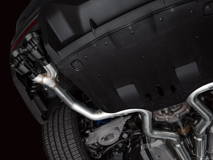 AWE 2024 Ford Mustang Dark Horse S650 RWD Track Edition Cat-Back Exhaust w/ Quad Diamond Black Tips