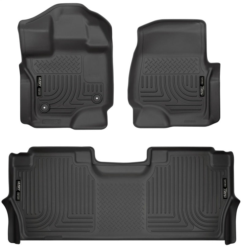 Husky Liners 21-24 Ford F-150 SuperCrew Weatherbeater Black Front & 2nd Seat Floor Liners