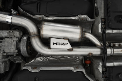 MBRP 17-19 VW Golf SportWagen/Alltrack 1.8T T304SS 3in Cat-Back 2.5in Dual Split Rear w/ CF Tips