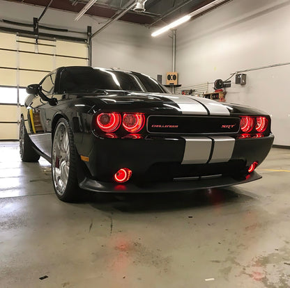 Oracle 08-14 Dodge Challenger LED Non Projector Headlight Halo Kit - Red