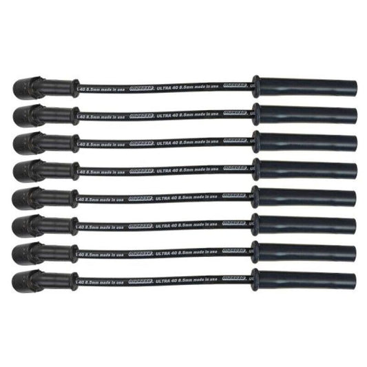 Moroso 99-13 GM LS/LQ 4.8/5.3/5.7/6.0/6.2L Ultra 40 8.5mm Multi-Angle Boot Spark Plug Wire Set - Blk