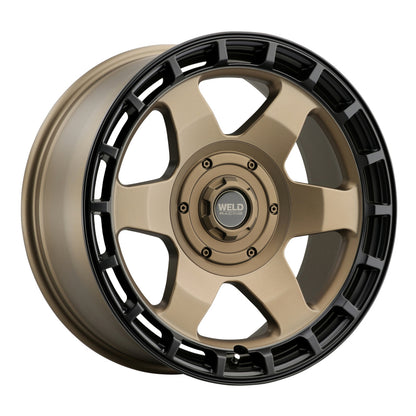 Weld Off-Road Ridge 20x9 - 6x135 / 6x139.7 BP - ET0 - 106.1mm CB - Satin Bronze Wheel (Black Ring)