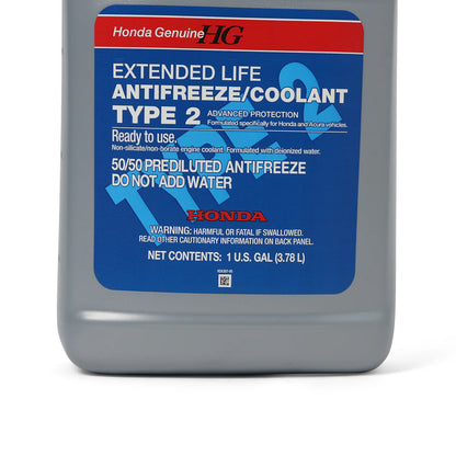 Honda - Genuine Honda Type 2 Antifreeze/Coolant | Pre-Mixed Blue 1 Gallon | 08CLA-P99-0F0A8