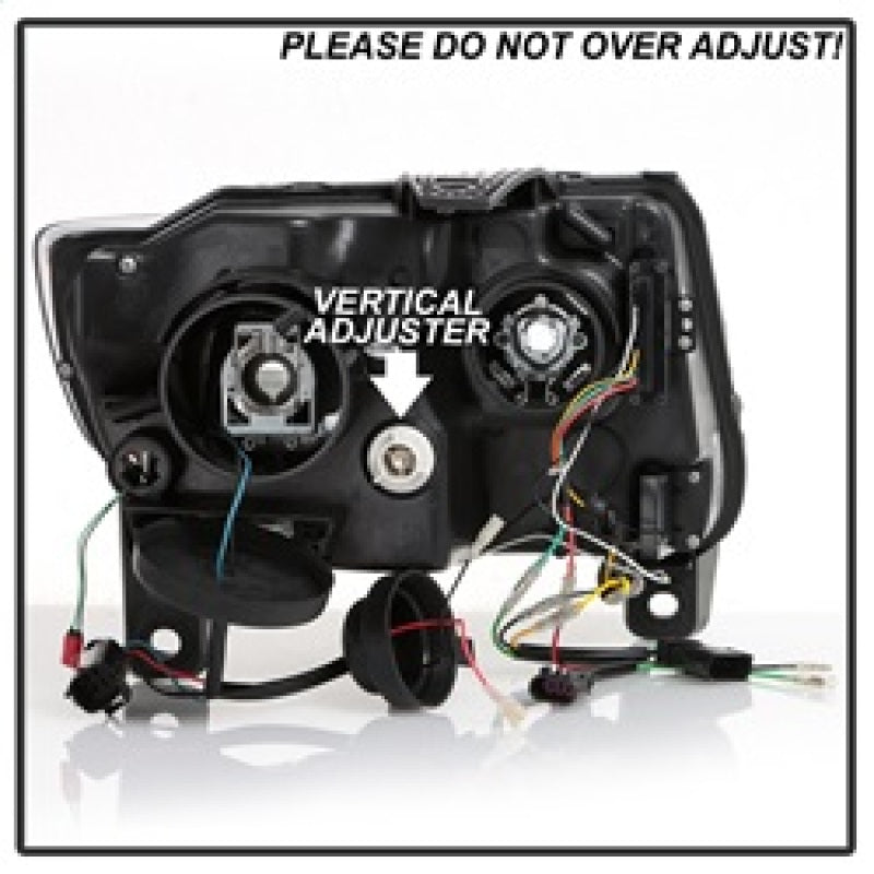 Spyder 11-13 Jeep Grand Cherokee (Xenon/HID Model Only) Light Bar Projector Headlights - Black