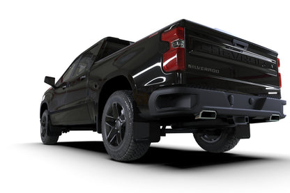 Rally Armor 19-26 Gen 4 Chevy Silverado 1500 Black UR Mud Flap Metallic Black Logo