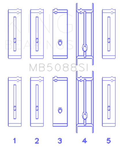 King Engine Bearings Chevrolet/Isuzu Ohv Ln2 (Size +0.75mm) Main Bearing Set