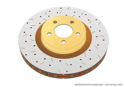 DBA 00-05 Ford Excursion Front Drilled & Slotted 4000 Series Rotor
