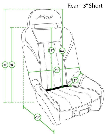 PRP GT/S.E. Rear Suspension Seat- Black/Grey