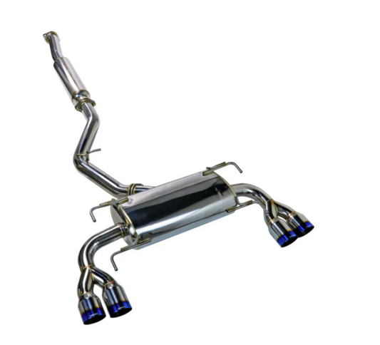 Remark 08-14 Subaru WRX STi GR Hatch Sports Touring Cat-Back Exhaust - Burnt Quad Tips (Resonated)