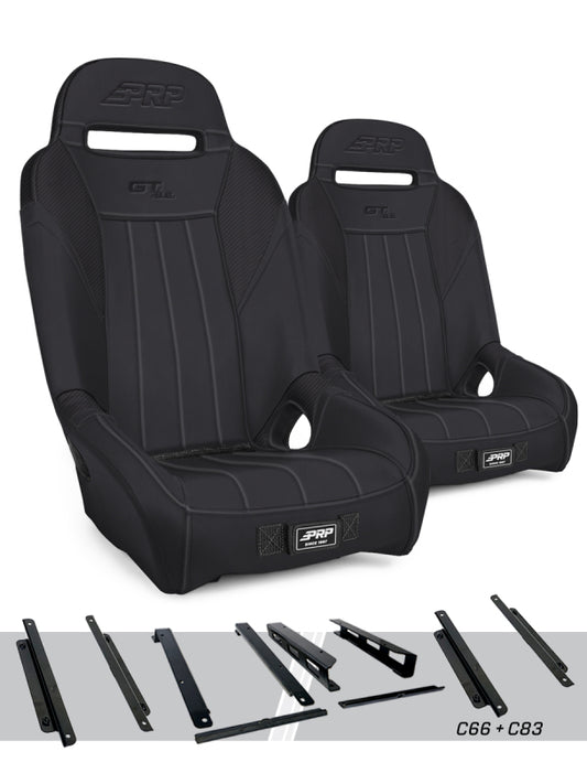 PRP Can-Am Maverick X3 GT/S.E. Suspension Seats Kit (Pair) - Black