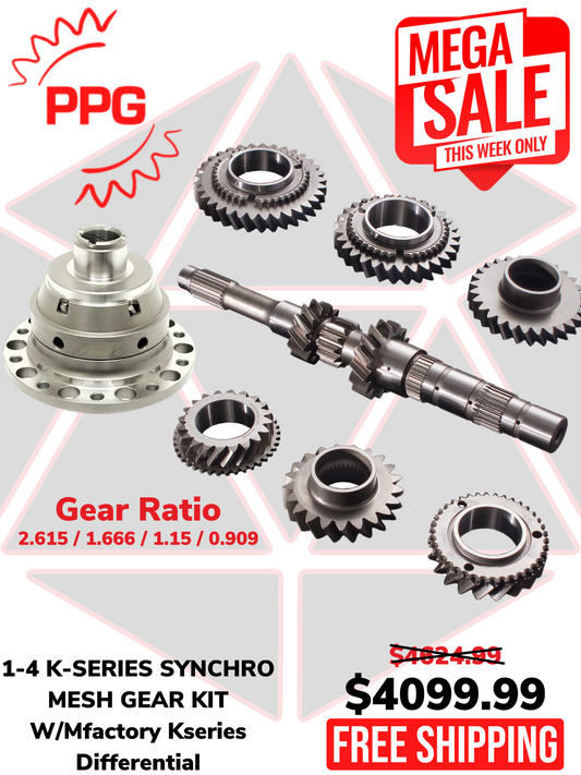 PPG - 1-4 K-Series Synchro Mesh Gear Set w/ MFactory K-Series Differential