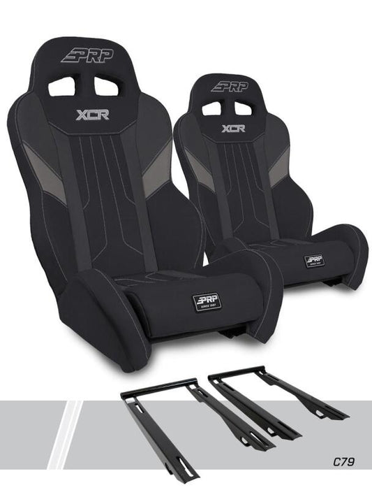 PRP Polaris RZR PRO XP XCR Suspension Seats Kit (Pair) - Black & Gray