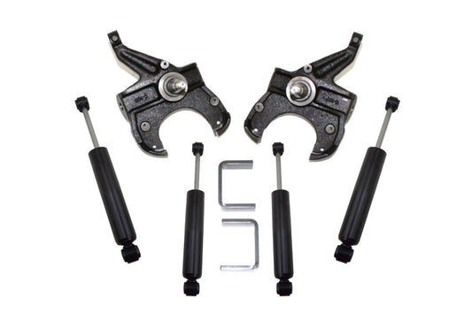 MaxTrac 73-87 Chevrolet C10 2WD 2.5in/5in Lowering Spindle Kit (1in Rotor)