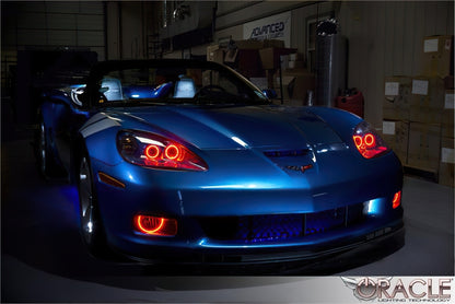 Oracle 05-13 Chevrolet Corvette C6 LED Fog Light Halo Kit - Red