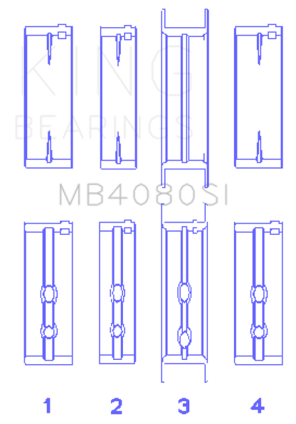 King Engine Bearings GMC 2.8L/3.4L V6 173Ci/207Ci (Size +0.75mm) Main Bearing Set
