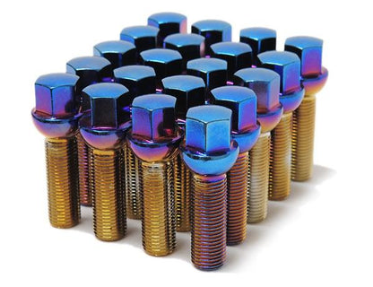 Wheel Mate Mevius Lug Bolt Set of 20 - Chrome Neon 14x1.50 40mm Cone 60 DEG TAP