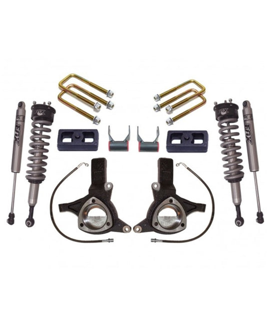 MaxTrac 07-16 GM C1500 2WD w/Cast Steel Susp. 7in/4in MaxPro Elite Spindle Lift Kit w/FOX Shocks