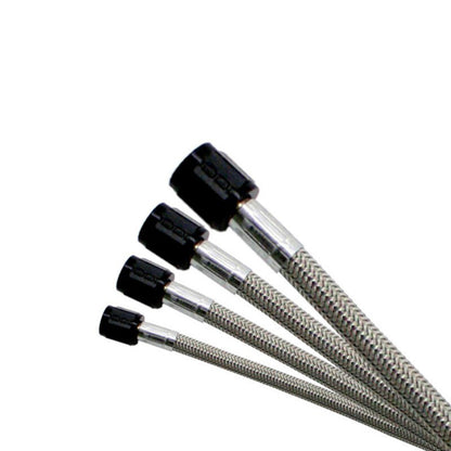 Nitrous Express 4AN 20in Stainless Braided Double SHO Hose (w/Black 3AN Ends - Both Ends)