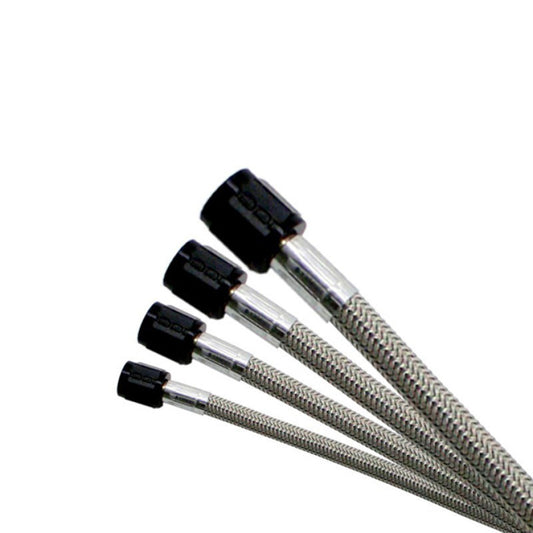 Nitrous Express 4AN 20in Stainless Braided Double SHO Hose (w/Black 3AN Ends - Both Ends)
