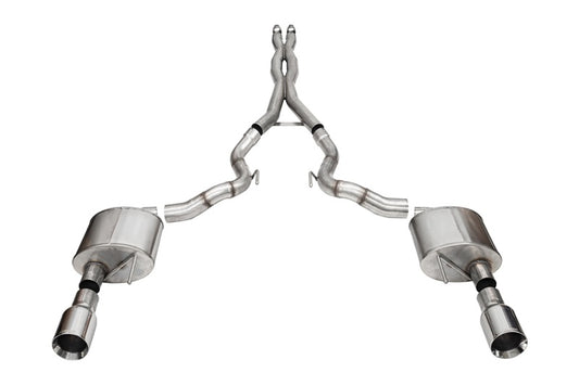 Corsa 24+ Ford Mustang GT Conv. Xtreme Cat-Back Ex. Sys. 3.0in Dual Rear Ex w/4.5in StraightCut Tips