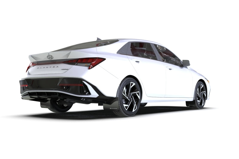 Rally Armor 24-26 Hyundai Elantra Black Mud Flap Metallic Black Logo