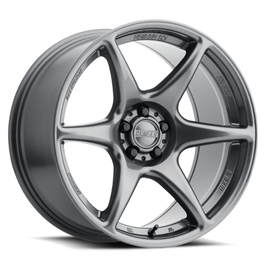 Kansei K12GM KNP 15x7in / 4x100 BP / 0mm Offset / 73.1mm Bore - Gloss Gunmetal w/ Machined Lip