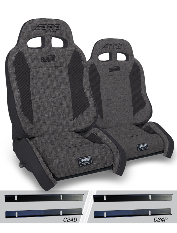 PRP 03-06 Jeep Wrangler TJ Enduro Elite Suspension Seat Crawl Edition - Gray (Pair)