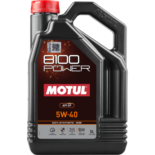 Motul 5L 8100 Power 5W40 Full Synthetic Engine Oil
