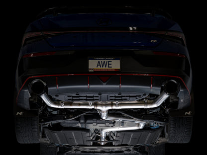 AWE Tuning 22-26 Hyundai Elantra N Track Edition Cat-Back Exhaust - Diamond Black Tips
