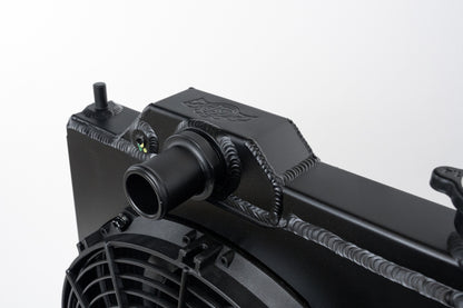 CSF 01-07 Mitsubishi Evo 7/8/9 Full-Slim Radiator w/12in Fan &amp; Shroud/-16AN - Black