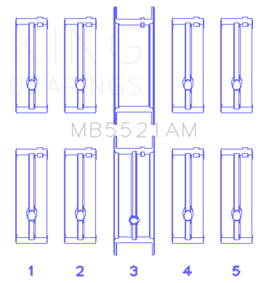 King Engine Bearings Chrysler 2.2L Main Bearing Set