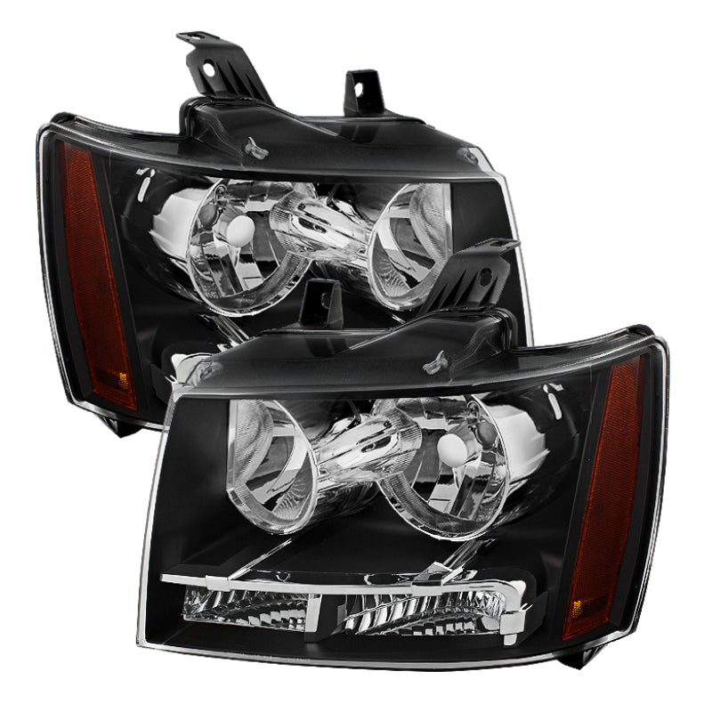 xTune Chevy Suburban 1500/2500 07-14 Crystal Headlights Black HD-JH-CSUB07-AM-BK