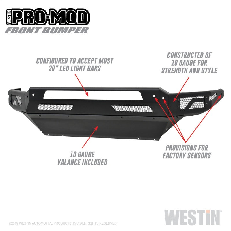 Westin 13-18 Dodge Ram 1500 / 2019 Ram 1500 Classic Pro-Mod Front Bumper - Textured Black