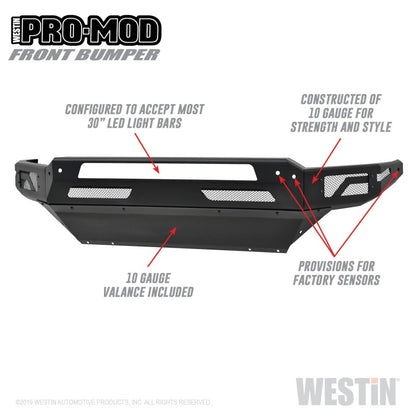 Westin 13-18 Dodge Ram 1500 / 2019 Ram 1500 Classic Pro-Mod Front Bumper - Textured Black