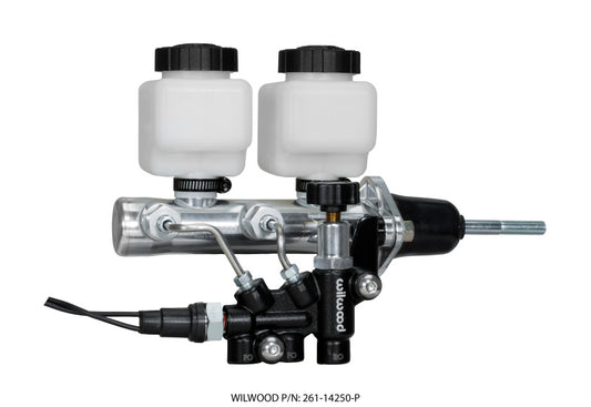 Wilwood Tandem Remote M/C Kit w L/H Bracket & Prop Valve - 15/16in Bore Ball Burnished-W/Pushrod