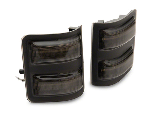 Raxiom 11-16 Ford F-250/F-350 Super Duty Axial LED SEQL Switchback Side Mirror Marker Lamps- Smoked