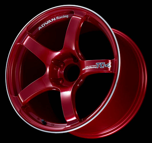 Advan TC4 16x6.5 +45 4x100 Racing Candy Red and Ring Wheel