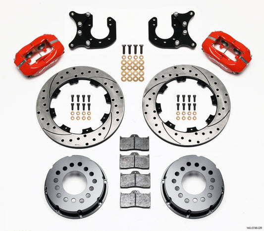 Wilwood Forged Dynalite P/S Rear Kit Drilled Red Chevy 12 Bolt-Spec 3.15in Bearing