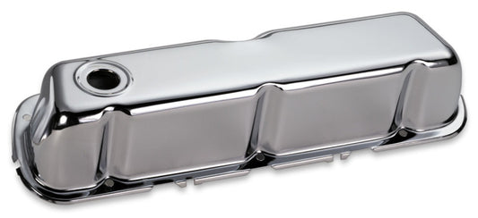 Moroso Ford 302/351W Valve Cover - w/Baffles - No Logo - Stamped Steel Chrome Plated - Pair