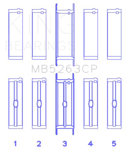 King Engine Bearings 00-03 Ford F-650/F-750 T444E (Size STD) Crankshaft Main Bearing Set