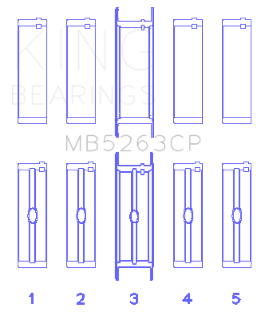 King Engine Bearings 00-03 Ford F-650/F-750 T444E (Size STD) Crankshaft Main Bearing Set