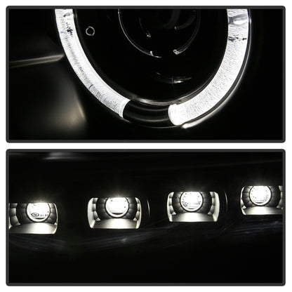 Spyder Ford Super Duty 11-16 Projector Headlights LED Halo DRL All Black PRO-YD-FS11-HL-BKV2