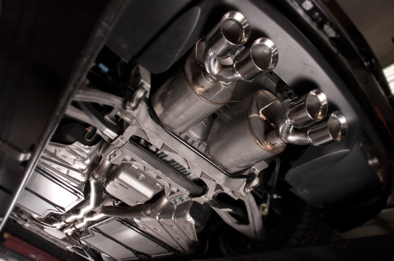 Stainless Works 2009-13 C6 Corvette Axle Back 2-1/2in Dual Chambered Turbo Mufflers Quad 4in Tips