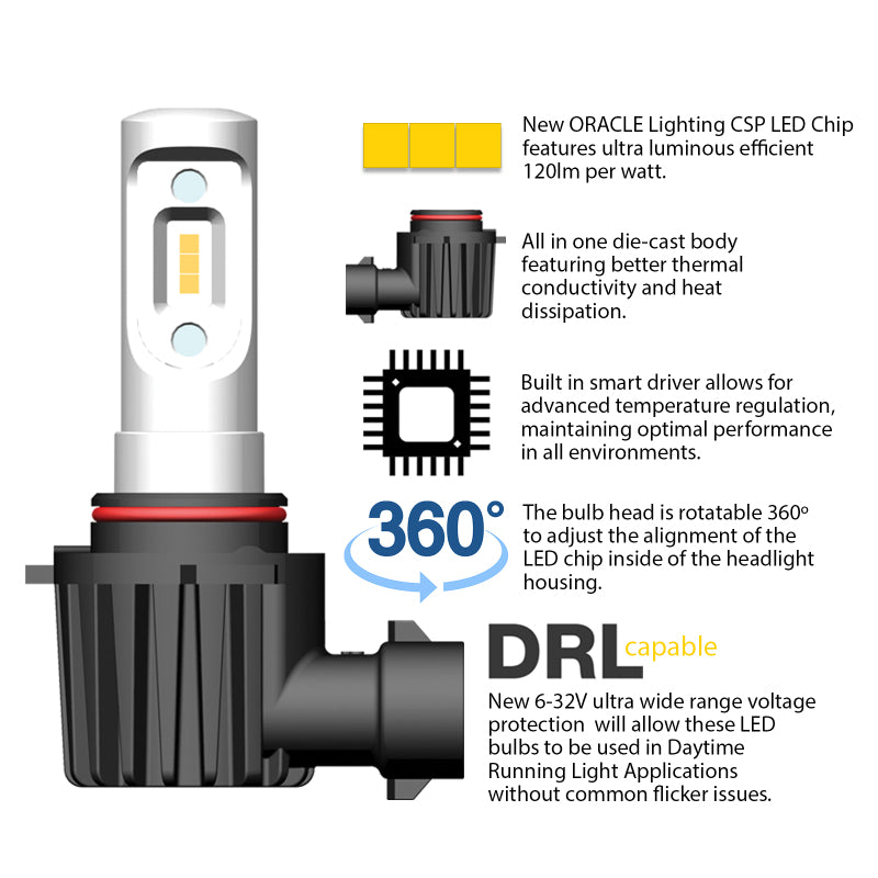 Oracle 9004 - VSeries LED Headlight Bulb Conversion Kit - 6000K SEE WARRANTY